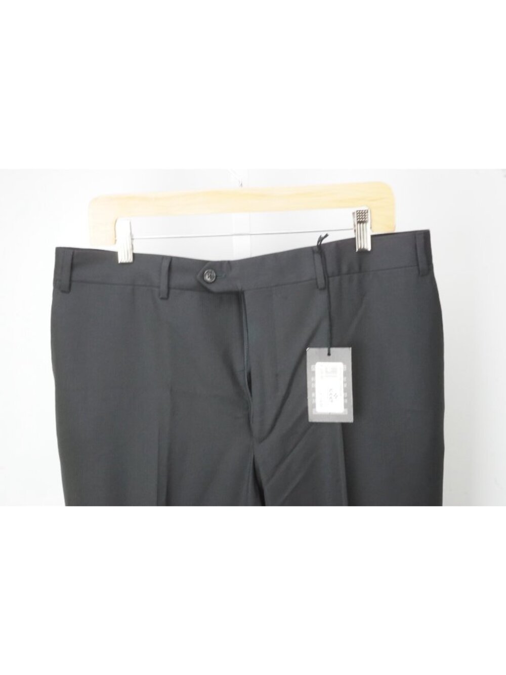 Corneliani Master Black Herringbone Wool Dress Pants Sz 52R EU BRAND NEW